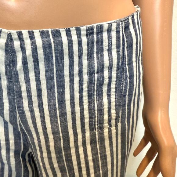 Tory Burch 2 linen side zip striped pant P3 2894 - Picture 3 of 14